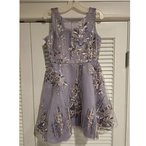 Rare Editions Lavender Floral Sequin Dress
